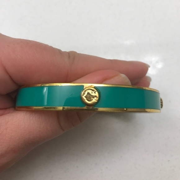 Gold and teal enamel bangle C. Wonder - Picture 1 of 4